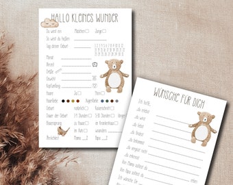 12 betting cards / wish cards for the baby shower | | different designs Quiz | Game Baby Party | Baby Shower | | tip card  Quiz