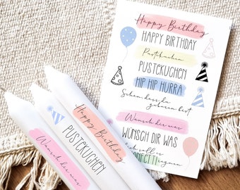 Candle tattoos different motives | water slide film | Decorate candles | birthday | children's birthday