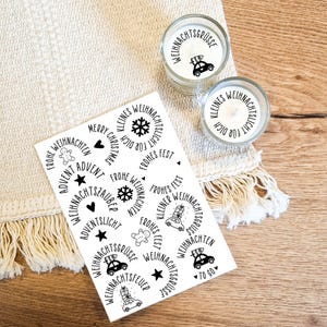 Tealight messages Christmas | Candle tattoos various motifs | Water slide film | Decorating candles