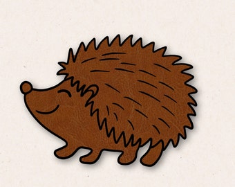 Iron-on patch | Hedgehog | Leather look | Animal iron-on patch