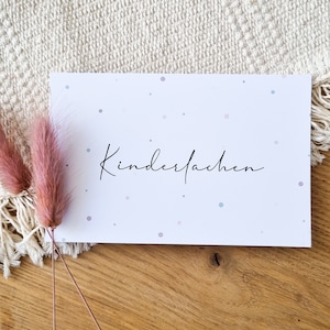 Kaart met delicate pastel stippen | Kinderlach | | bevestigingskaart DIN A6
