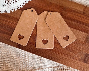Paper tags | Gift tags | Kraft paper with heart