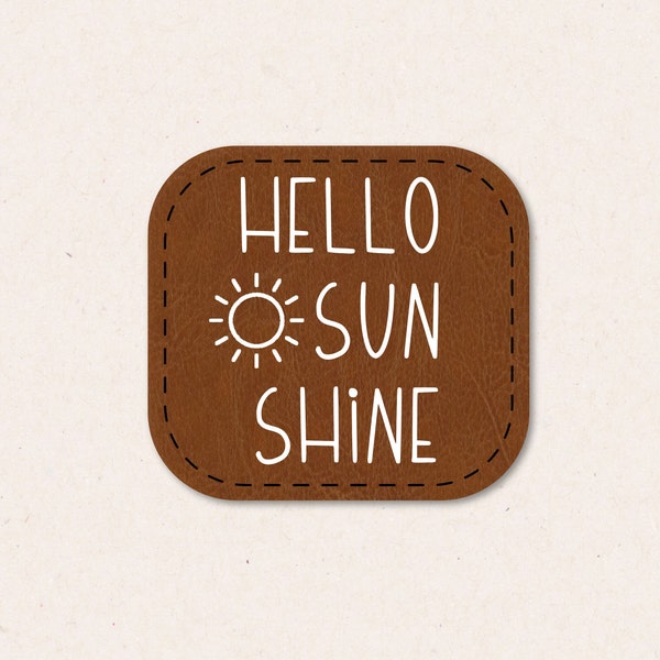 iron-on patch | Hello Sunshine | leather look