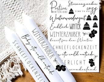 Candle tattoos with various motifs | Waterslide film | Decorating candles | Christmas | Christmas candles | Christmas candle tattoos