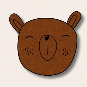 Iron-on image | Bear | Leather look | Animal iron-on image
