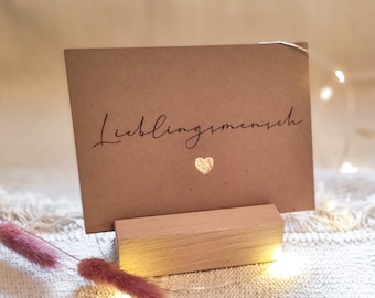 Card with a golden heart | Favorite person | Love card | Valentine's Day card | DIN A6