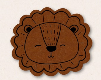 Iron-on patch | lion | Leather look | Animal iron-on transfer