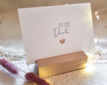 Card with a golden heart | I love you | Love card | Valentine's Day card | DIN A6