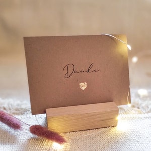 Karte mit goldenem Herz | Danke | Grußkarte | DIN A6
