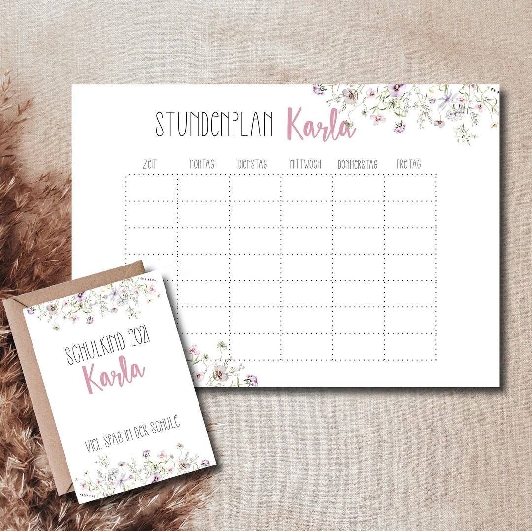 Personalized Timetable Map School Introduction Set Back to School Gift ...