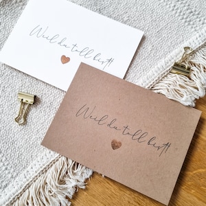 Karte mit goldenem Herz | Weil du toll bist | Karte Liebe | Karte Valentinstag | DIN A6