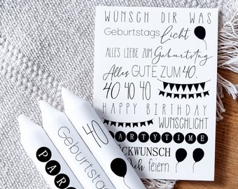 Candle tattoos for the 40th birthday | Waterslide decal | Decorating candles | Birthday | Round birthday