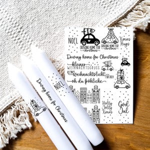 Candle tattoo Xmas Hugs | Candle tattoos various motifs | Water slide film | Decorating candles