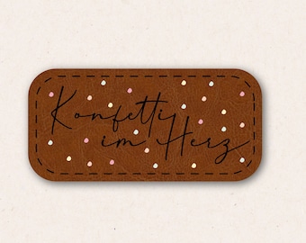 Iron-on transfer | Confetti in a heart | Leather look