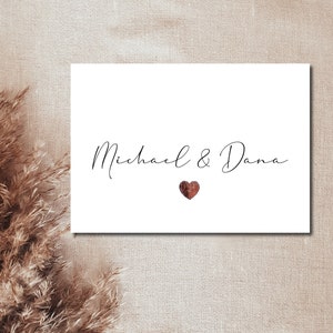 Karte mit goldenem Herz | individualisierbar mit Namen | Karte Liebe | Karte Valentinstag | Karte Hochzeit | DIN A6