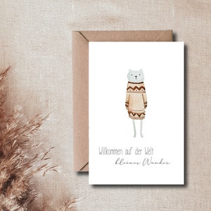 Wenskaart of kinderkamerposter Klein wonder | Geboortekaart | Doop | Zwangerschap | De | van de baby Wenskaart | Welkom