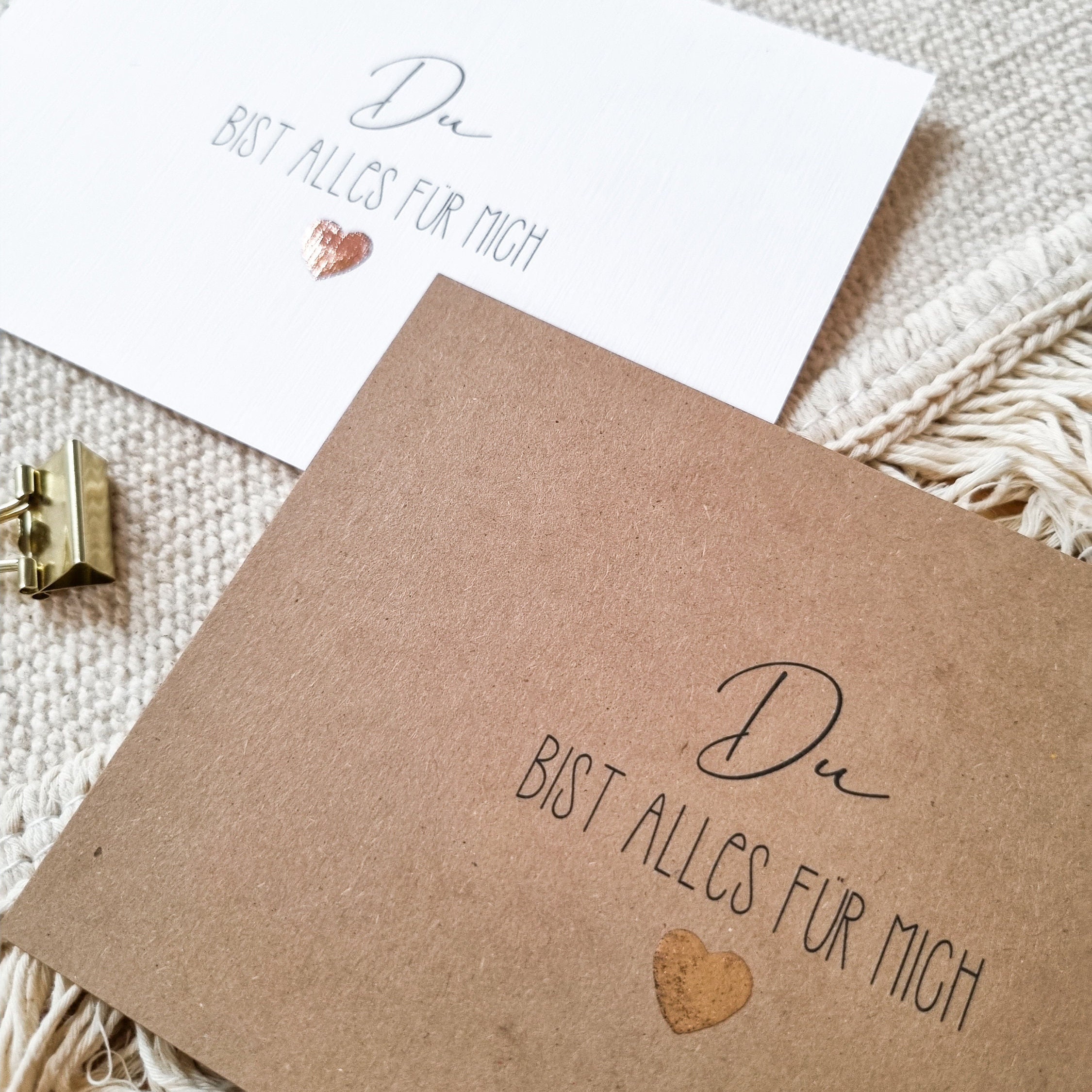 Karte mit goldenem Herz Du bist alles für mich Karte Liebe | Etsy