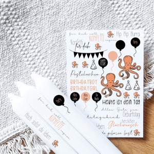 Candle tattoos various motifs | Water slide film | Decorating candles | Birthday | Children&#39;s birthday