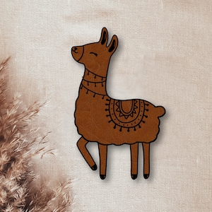 Iron-on patch | Alpaca | Leather look | Animal iron-on transfer