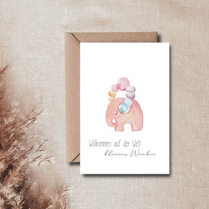 Wenskaart of kinderkamerposter Klein wonder | Geboortekaart | Doop | Zwangerschap | De | van de baby Wenskaart | Welkom