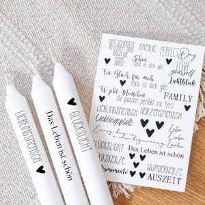 Candle tattoos various motifs | Water slide film | Decorating candles | Sayings