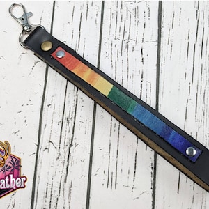 Personalized Leather Wristlet Keychain | Vrnc Leather