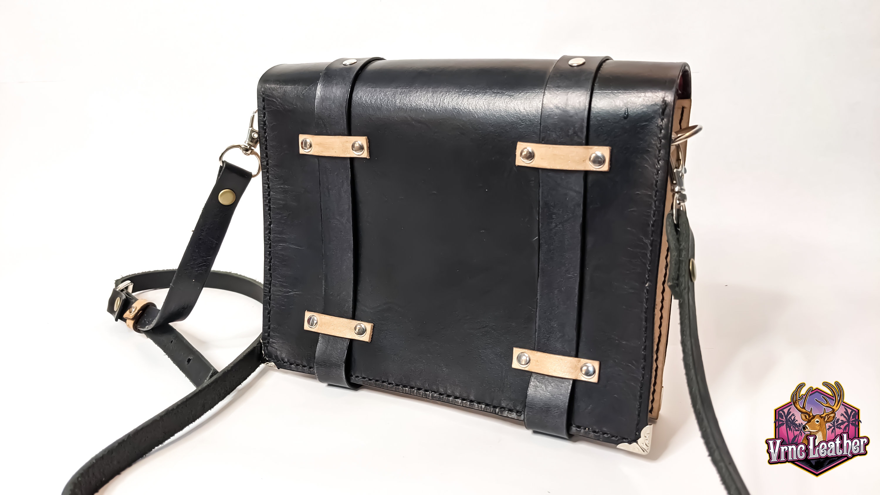 Personalized Vegetable Tanned Leather Spell Book Bag Vrnc Etsy