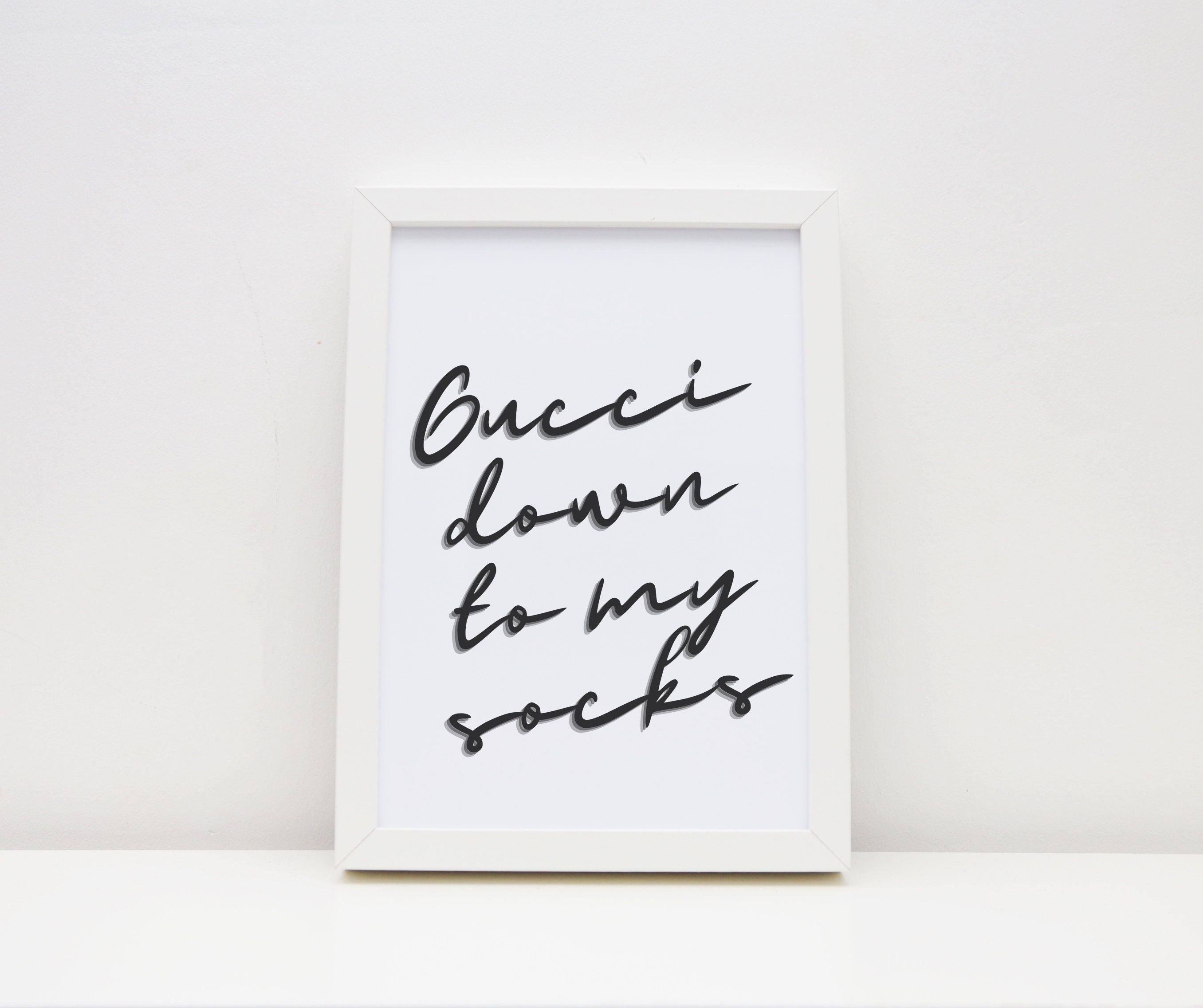 Gucci Down To My Socks Song Lyric / Wandkunst / Rahmen / Etsy.de