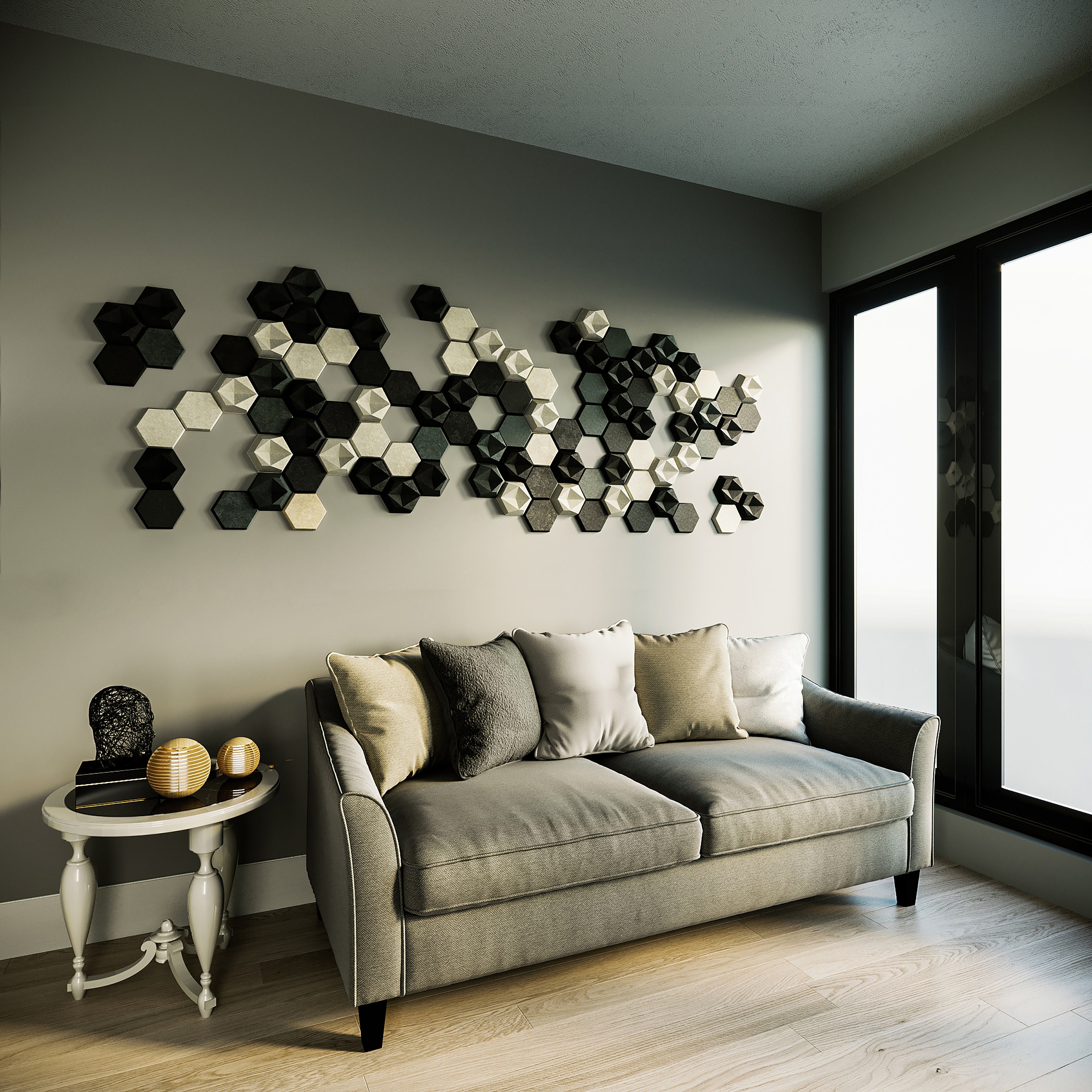 Set of 100 Acoustic Wall Art 3D Sound absorbing Home Decor Etsy