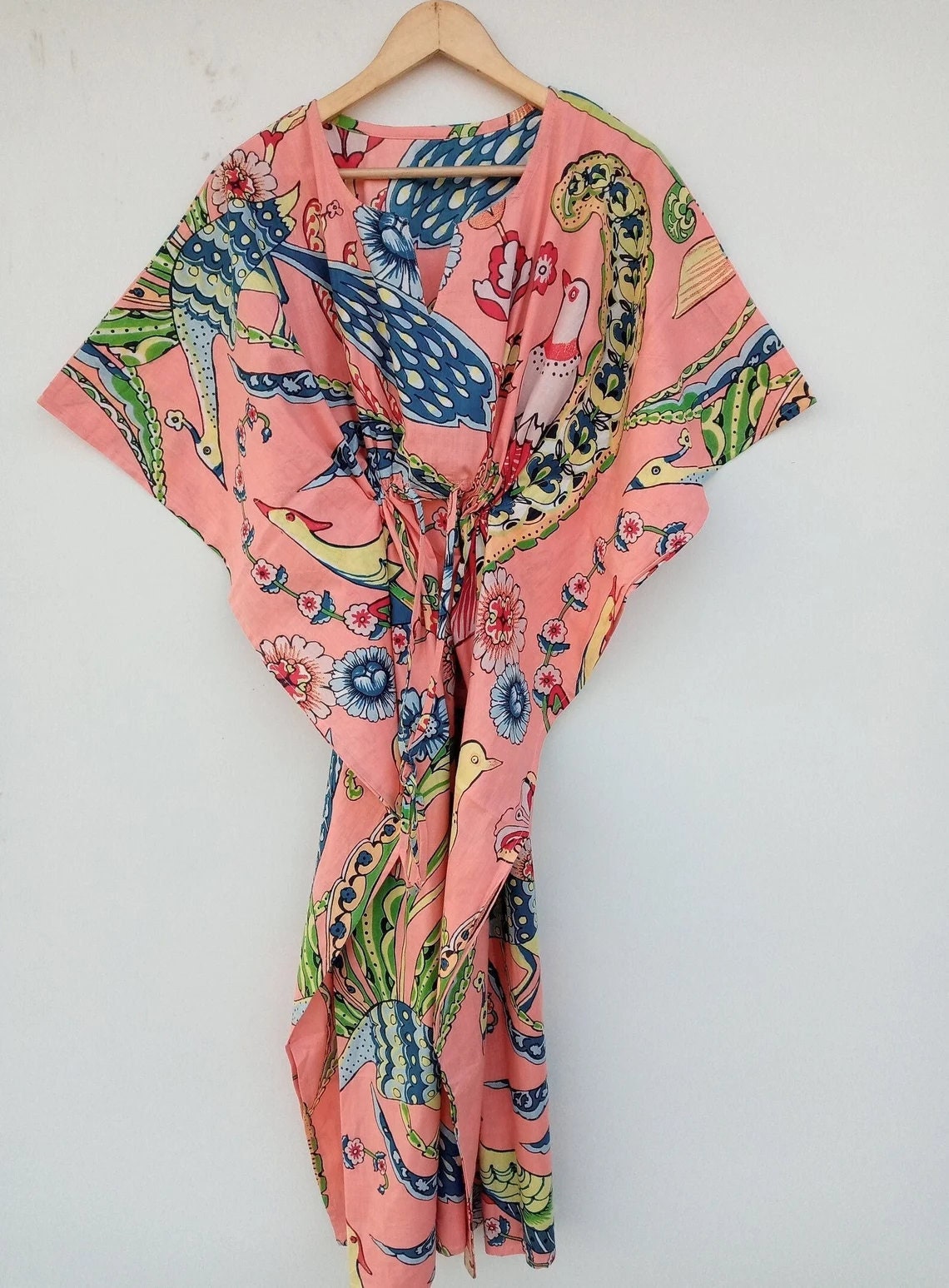 Cotton Maxi Kaftan Indian Floral Kaftan Long Caftandress Etsy