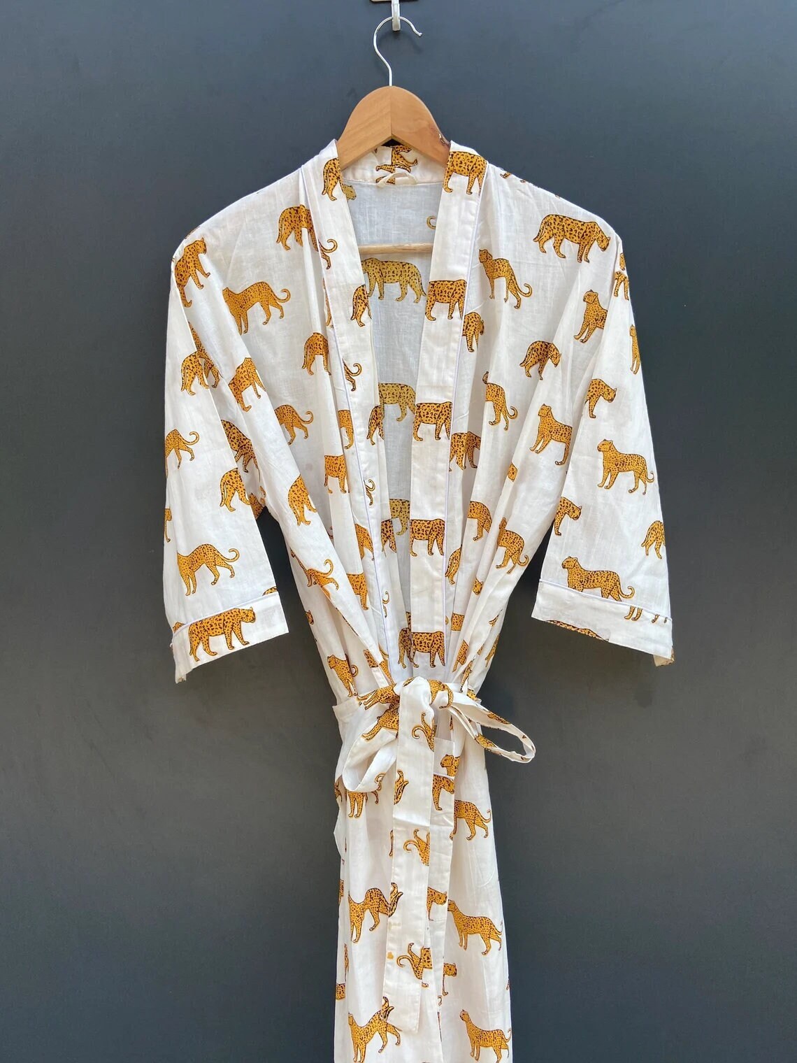 EXPRESS DELIVERY Cotton Kimono Robes Tiger Print Kimono Etsy