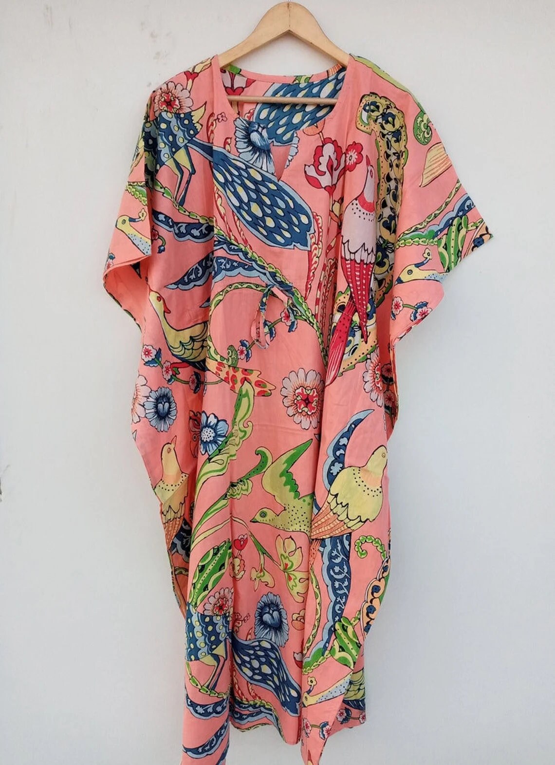 Cotton Maxi Kaftan Indian Floral Kaftan Long Caftandress Etsy