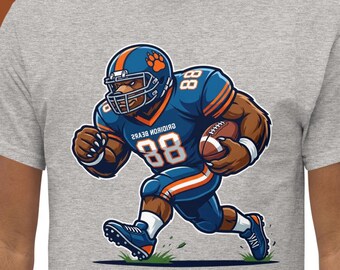 Camiseta divertida con un oso jugando al fútbol.
