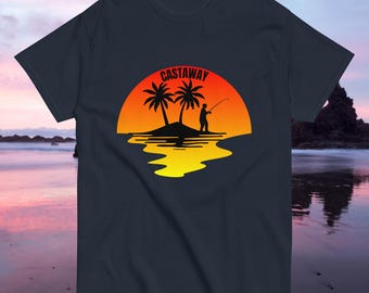 Castaway fun fishing t-shirt | Novelty tshirt