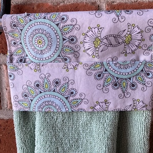 Hanging Towel, No Snaps, No Buttons, No Velcro, No Ties, No Fall. Stay-Put Hanging Tea Towel, Kitchen Hand Towel, Pull-Through Style, Gifts