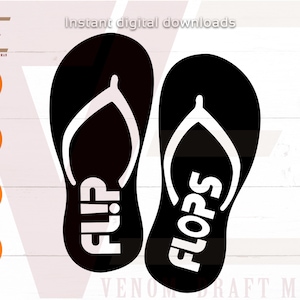 Flip Flops Svg, Flip Flops Tropical, Flip Flops silhouette, Svg files for cricut and silhouette, Flip Flop Files svg, dxf, eps, png
