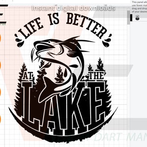 Lake life svg, Funny lake svgs, Life is better at the lake, Funny Fishing svg, Fishing SVG File For Cricut y Laser cut E01