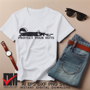 Protégez vos noix SVG, SVG silhouette écureuil, 2e amendement drôle de dessins SVG fichiers pour Cricut, découpé au laser, sublimation, vecteur, png