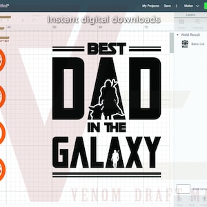 Best Dad In The Galaxy Svg, Father's Day SVG Files For Cricut, Silhouette, Laser cut, Sublimation, dxf, eps, png, svg image 2