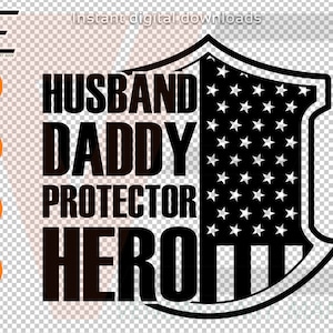 Marido Papai Protetor Herói SVG, Feliz Dia dos Pais SVG, Papai svg, Papai svg, Dad Quotes svg, Bandeira dos EUA Dia dos Pais svg
