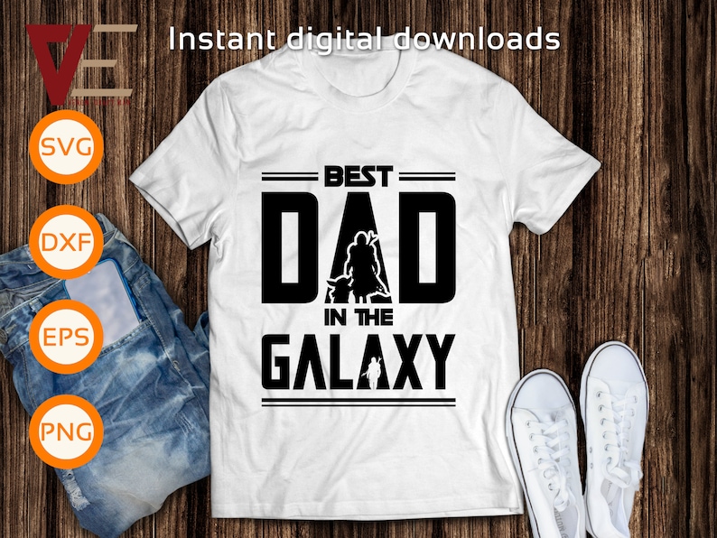 Best Dad In The Galaxy Svg, Father's Day SVG Files For Cricut, Silhouette, Laser cut, Sublimation, dxf, eps, png, svg image 3