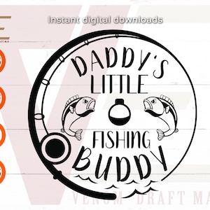 Daddy's Little Fishing Buddy Svg, Vader En Zoon Vissen Svg Bestanden Voor Cricut, Silhouet, Lasergesneden, Sublimatie, dxf, eps, png, svg