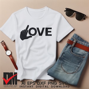 F*ck You Love You SVG, Middle Fingle Sarcasm Adult Humor SVG PNG Design Files For Cricut, Silhouette, Laser cut, Sublimation, Cnc