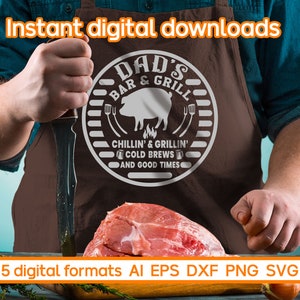 Papa griller et refroidir Svg, fichiers SVG BBQ pour CricutFor Machines de découpe, Cricut, Silhouette, découpé au Laser, presse à chaud, svg, png, dxf, eps
