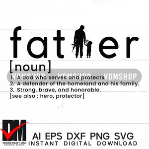 Père militaire Svg, Svg définition père, papa vétéran svg png pour Cricut, Silhouette, découpe laser, sublimation, machine de découpe