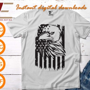 Bandera estadounidense con águila patriótica SVG, EE. UU. desgastado SVG, Segunda Enmienda SVG para Cricut, silueta, corte láser, sublimación, dxf, eps, png, SVG