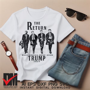 The Return Make America Great Again-Trump 2024 svg, Donald Trump ontwerp SVG-bestanden voor snijmachines, Cricut, silhouet, lasergesneden
