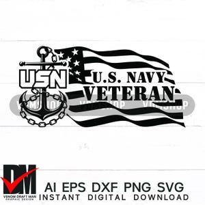 US Navy ankerveteraan met Amerikaanse vlag svg, patriottische svg, militaire svg png voor Cricut, silhouet, lasergesneden, snijmachine