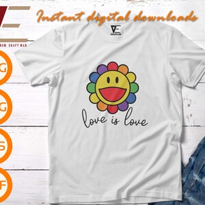 Love is Love SVG, Pride Month Svg, DIY Pride Month Apparel et plus de fichiers pour Cricut, Silhouette, Laser cut, Sublimation, dxf, eps, png, svg