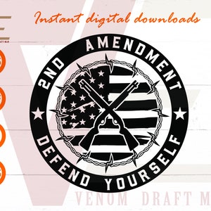 2ª Enmienda Defiéndase Svg, Segunda Enmienda SVG Archivos para Cricut, Silhouette, Laser cut, Sublimation, dxf, eps, png, svg